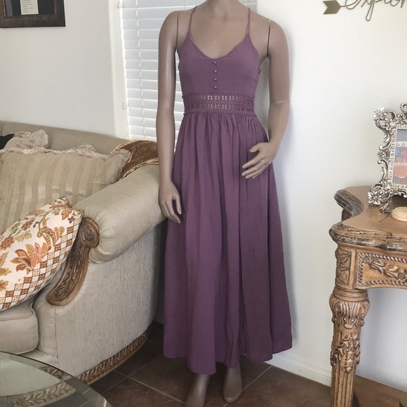 unbranded Dresses & Skirts - Mauve purple maxi dress medium lace racer back